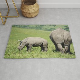 Rhino & Baby in South Africa Rug