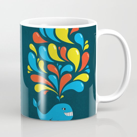 Dark Colorful Happy Cartoon Whale Mug