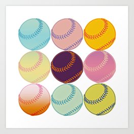 Pop Art Baseballs Art Print