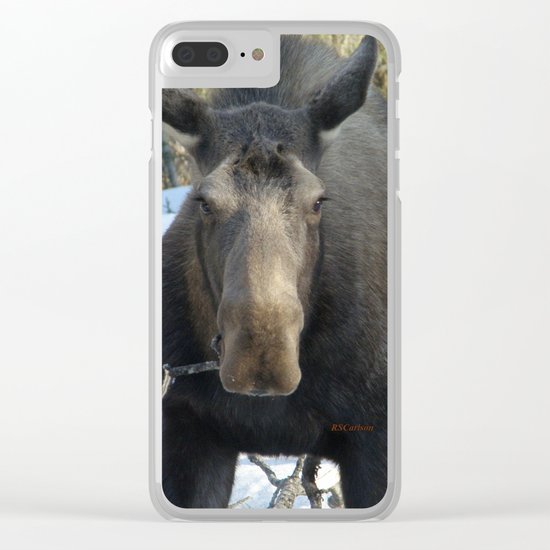 Moose Munching Poplar Lunch Clear iPhone Case