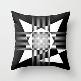 Black and White Modern Abstract Frequency Geometric / Physics Science Geek Gift/ V4 Throw Pillow