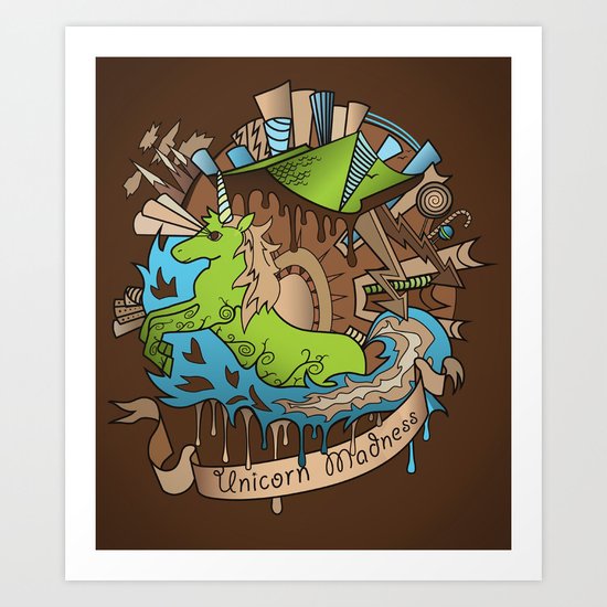 UNICORN MADNESS Art Print