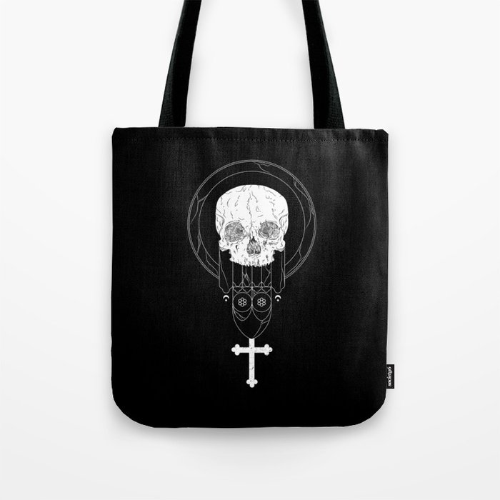 Anti-Church Death Metal Skull Tote Bag