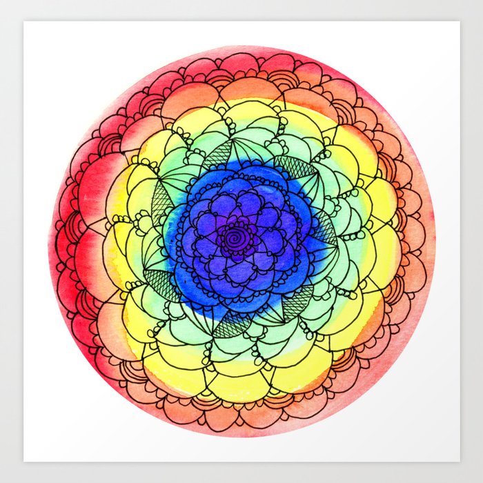 Download Rainbow Mandala Svg Printable - Layered SVG Cut File ...