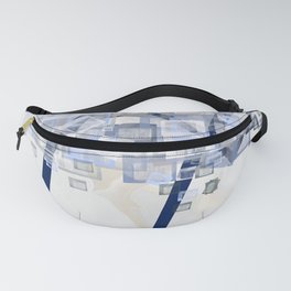 Abstract AuroMetalSaurus Leaning Trees (Blue, Gray, Grey, Platinum, Bone, White) Fanny Pack