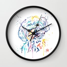 Havanese Colorful Watercolor Pet Portrait Painting Wall Clock | Colorfulpainting, Colorfulhavanese, Dog, Dogpainting, Petart, Lisawhitehouse, Petportrait, Petloss, Havanesepainting, Cutedog 