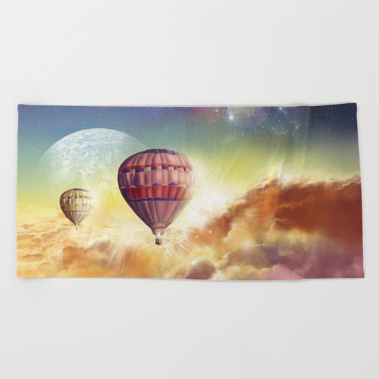 clouds,sky and ballons Beach Towel