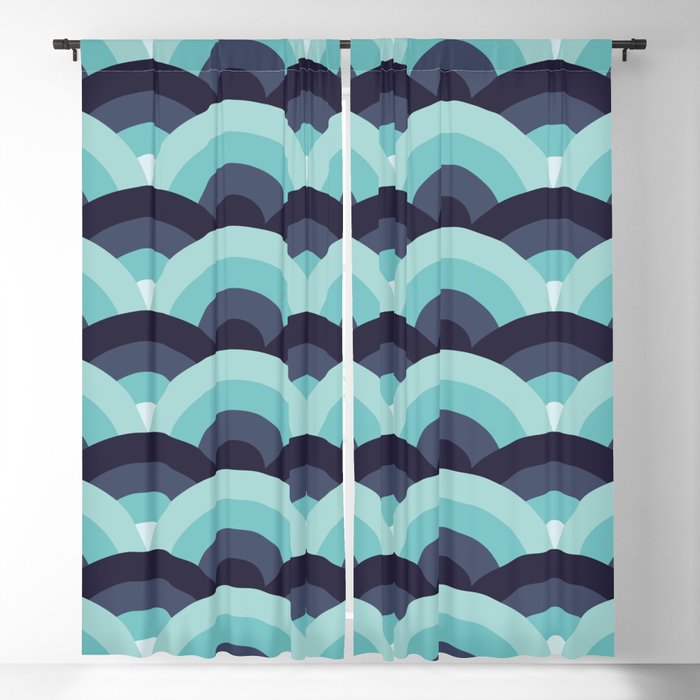 Abstract Scallop Geometric Seamless Pattern Background  Blackout Curtain