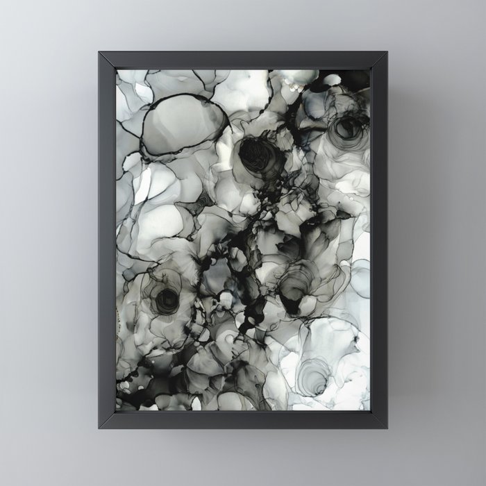 Black, White, and Gray Abstract: Original Alcohol Ink Painting Greeting  Card for Sale by herzart