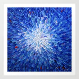 Electric blue, ultramarine, petals, flower - Abstract #26 Art Print