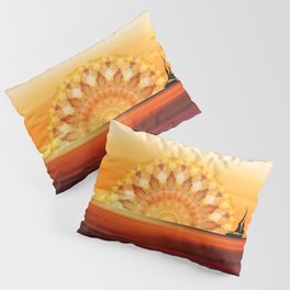 Sunset Sail - Warm Sunset Beach Art Pillow Sham