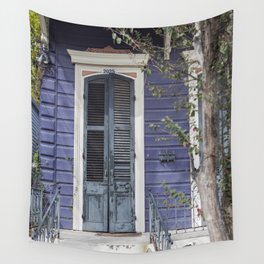 New Orleans Blue Marigny Door Wall Tapestry