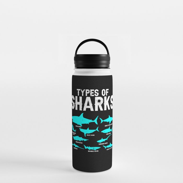 Marine Biology I Shark Identification I Types of Sharks Water Bottle