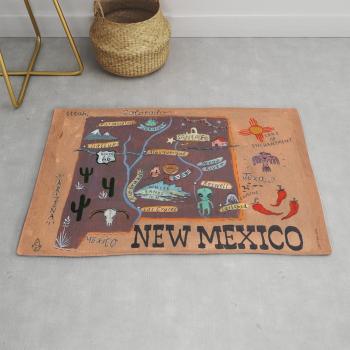New Mexico map Rug