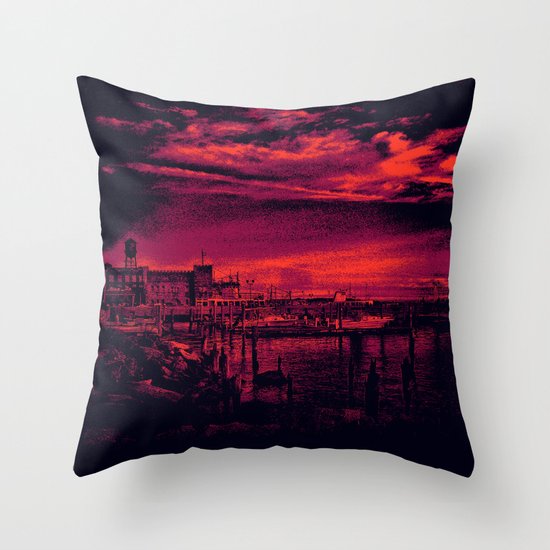 Sunset Over Bristol Harbor 3 Throw Pillow