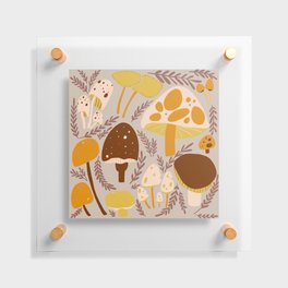 Mushrooms - Orange & Brown Floating Acrylic Print
