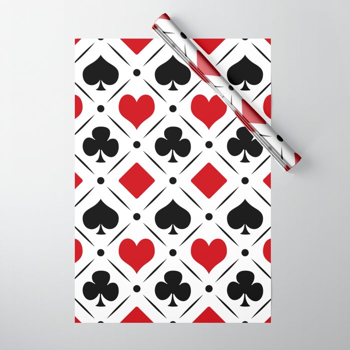 Playing card suits symbols Wrapping Paper
