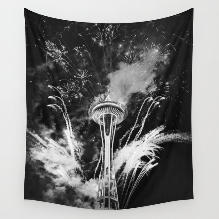 Seattle Space Needle Celebration Wall Tapestry