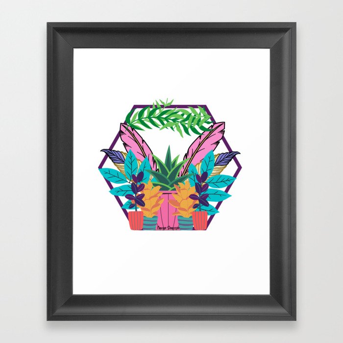 Pastel Tropic Vibes Framed Art Print