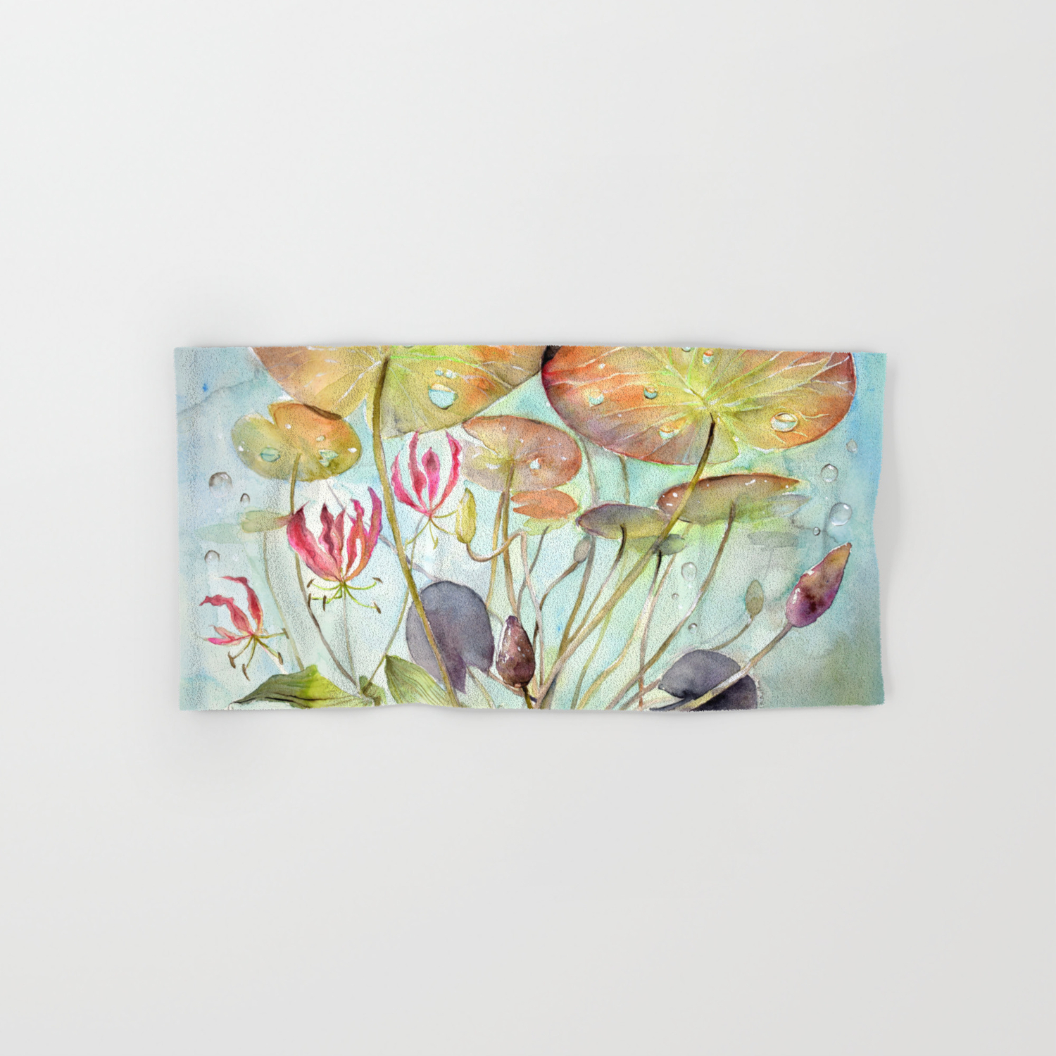 Waterlily Watercolor Lilypad Illustration Pond Surreal Art