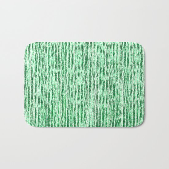 Stockinette Green Bath Mat