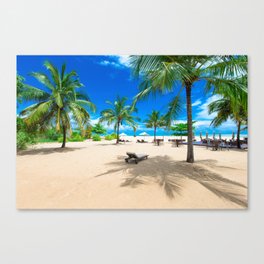 Palm Trees on the Beach Canvas Print