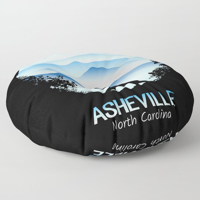 Asheville Blue Ridge Mtns - AVL 1 Black Floor Pillow