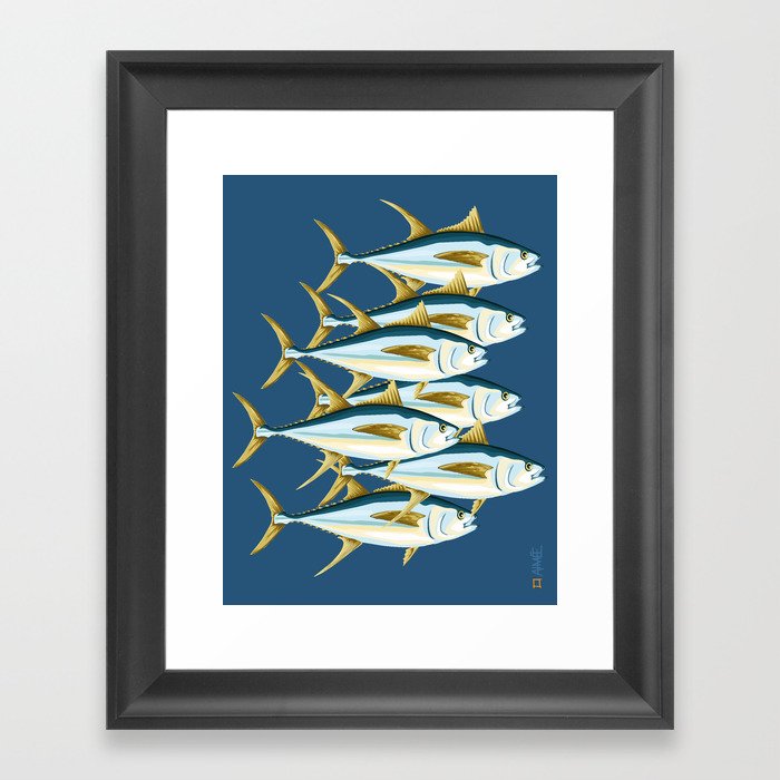 School of Tuna, fish Framed Art Print