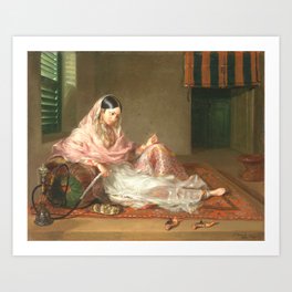 Muslim Lady Reclining - Renaldi Art Print
