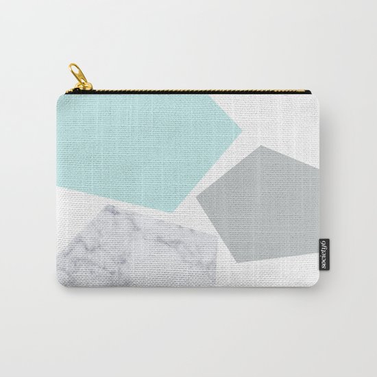 Geo marble and turquoise Carry-All Pouch