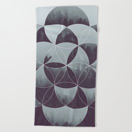 Sacred Geometry in the Forest Beach Towel