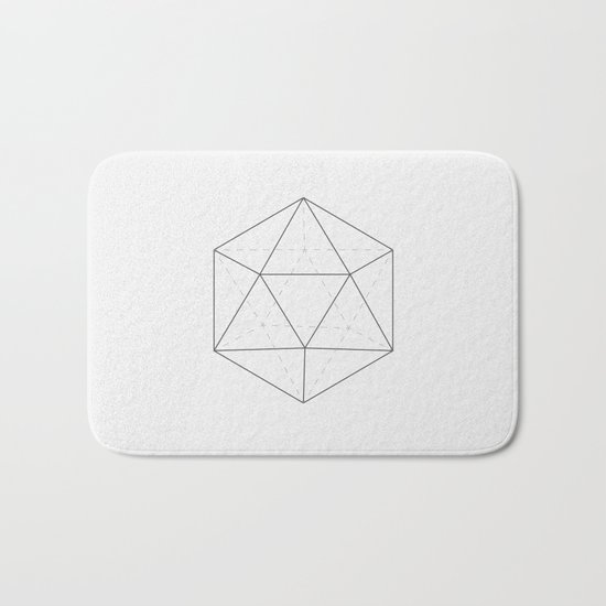 Black & white Icosahedron Bath Mat