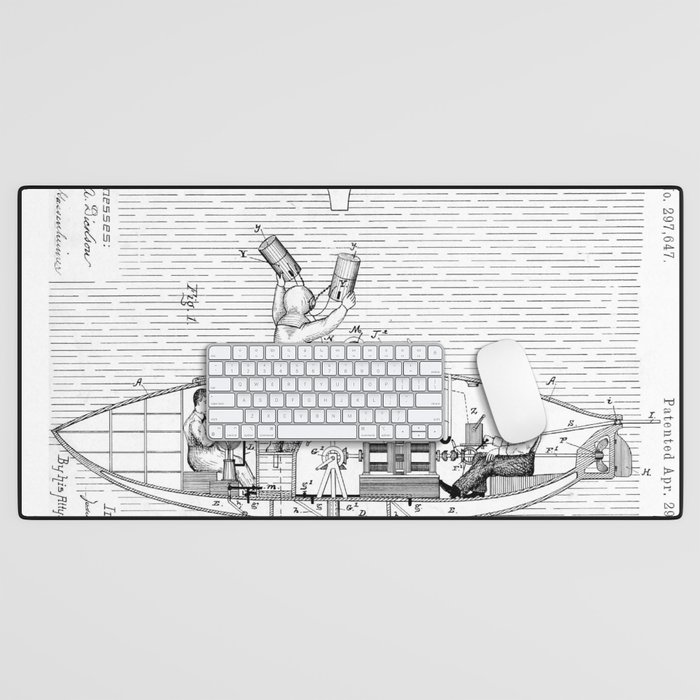 Submarine Patent 1884 Desk Mat