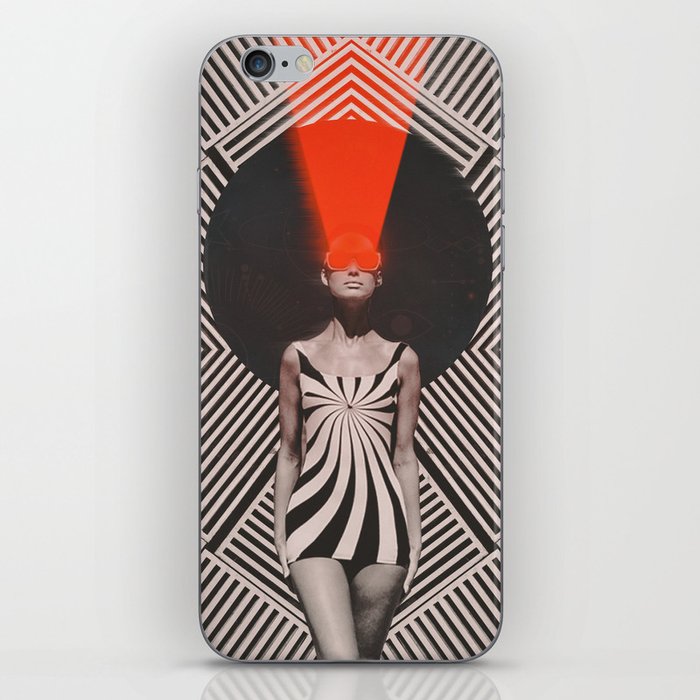 RED LAZER WOMAN iPhone Skin