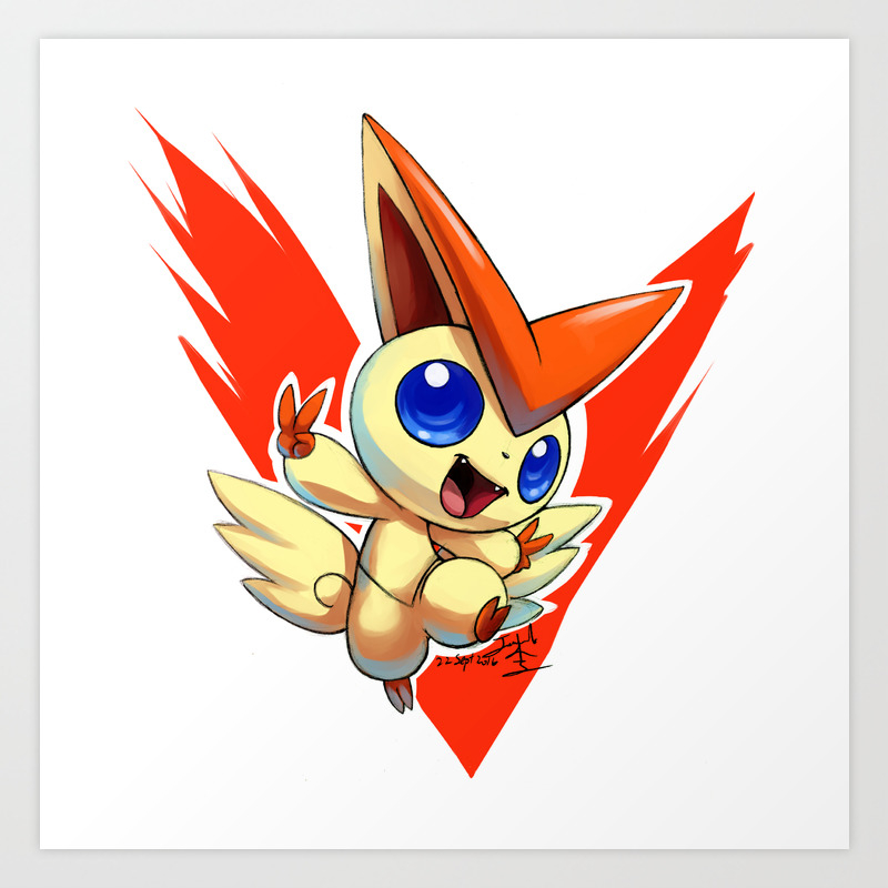 V For Victini Art Print By Ninjajamal Society6 Want to discover art related to victini? v for victini art print by ninjajamal
