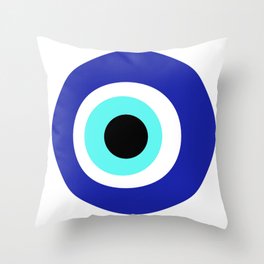 Blue Eye Throw Pillow | Protect, Tradition, Abstract, Energy, Devil Eye, Good, Graphicdesign, Amulet, Superstitious, Vector 