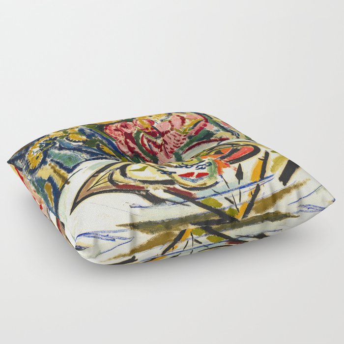 Flowers Abstract Floor Pillow