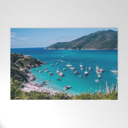 Brazil Photography - Bay With Turquoise Water And Boats Welcome Mat