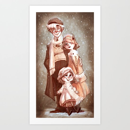 Sepia Snow Art Print