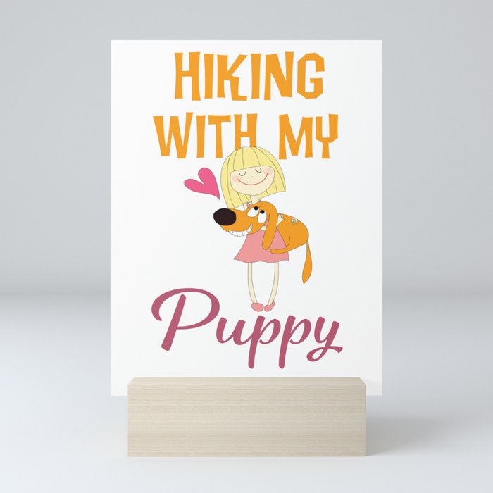 Hiking with my puppy Mini Art Print