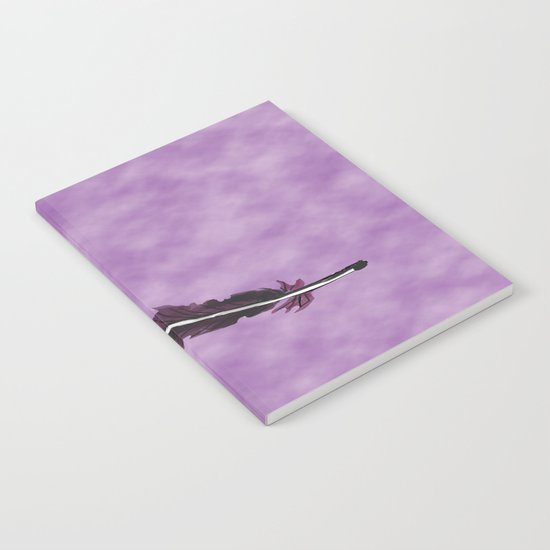 Watercolor Purple Feather with Spots Notebook