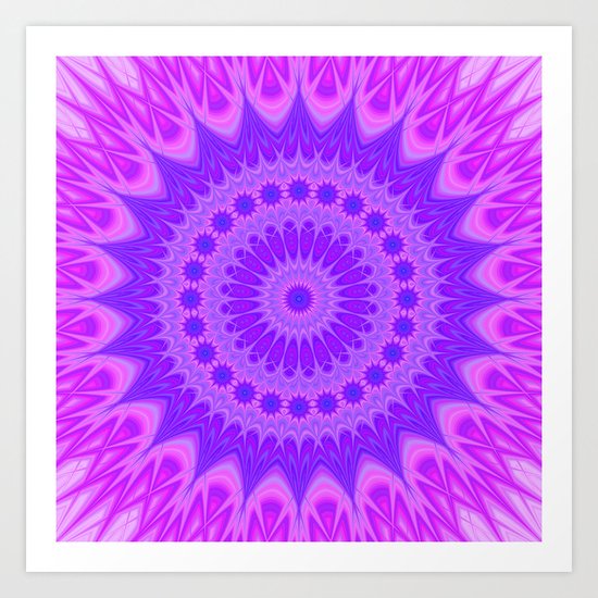 Cold flame mandala Art Print