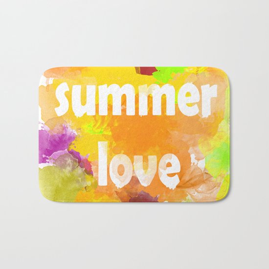 I love summer . Bright colorful design . Bath Mat