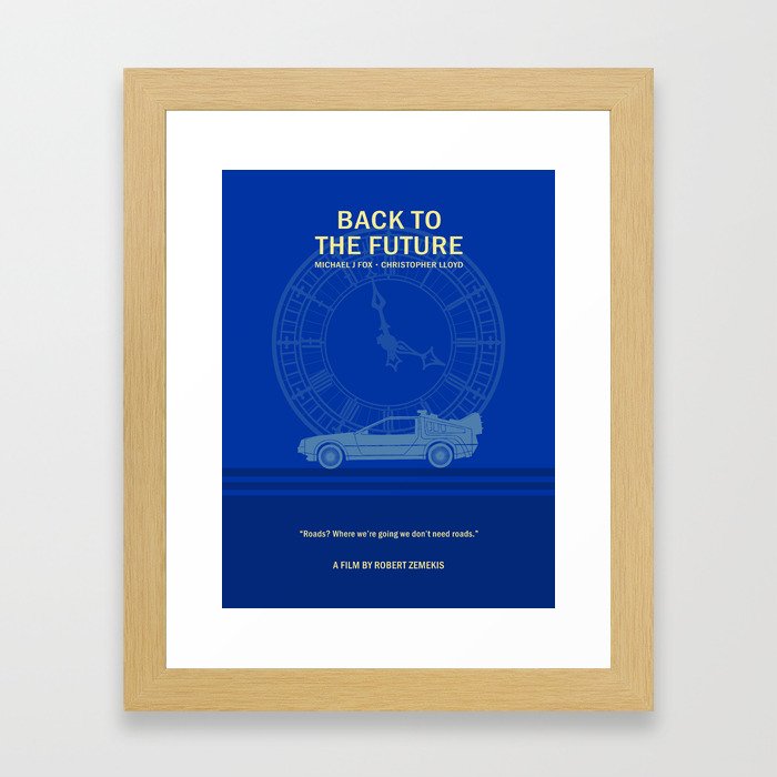 Back to Future Minimalist Poster Framed Art Print