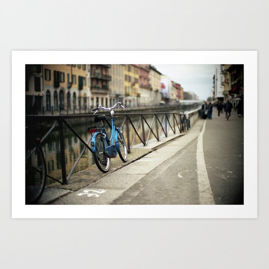 Milano Navigli Bike Art Print