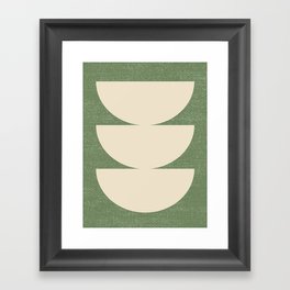 Half Circle 3 - Green Texture Framed Art Print