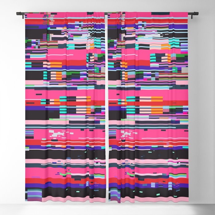 Retro VHS background like in old video tape rewind or no signal TV screen with glitch camera effect. Vaporwave/ retrowave style illustration. Blackout Curtain