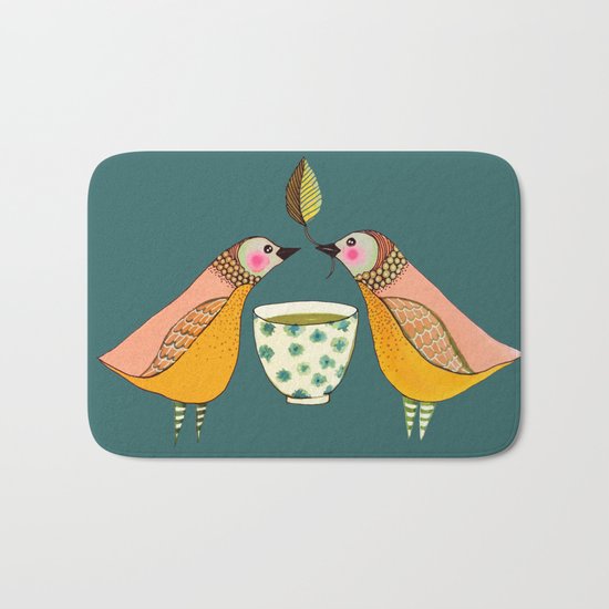 a tea for two Bath Mat