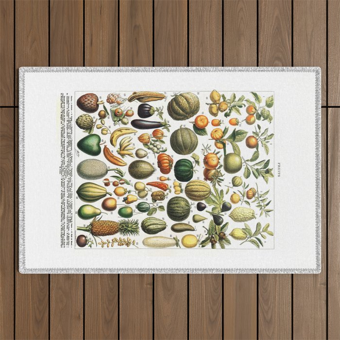 FRUITS. Vintage Poster. Outdoor Rug