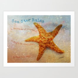 Sea Star Rules Art Print